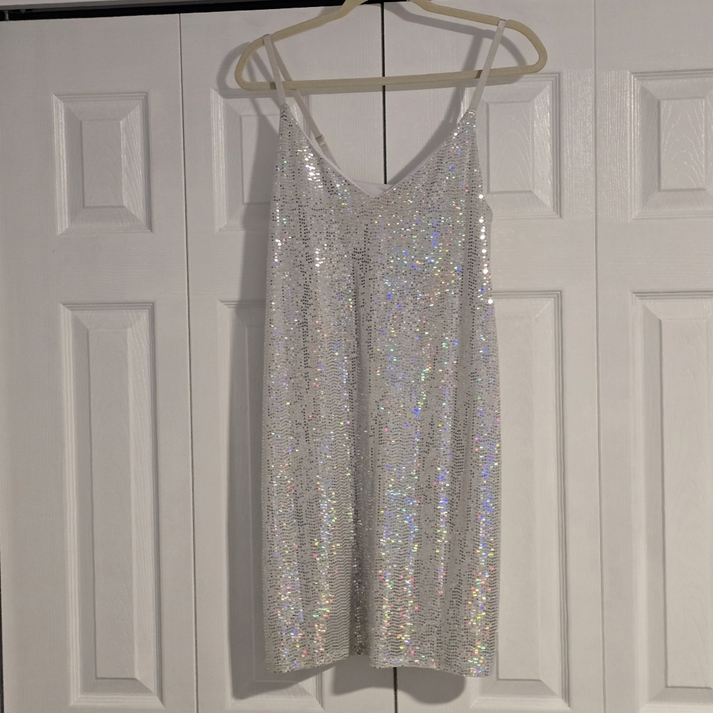 Candie's Sparkling Silver Mini Dress